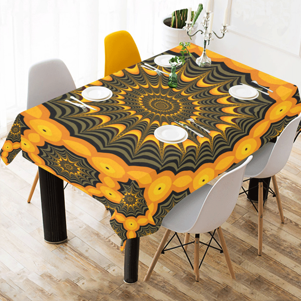 Halloween fractal spider webs Cotton Linen Tablecloth 60"x 84"