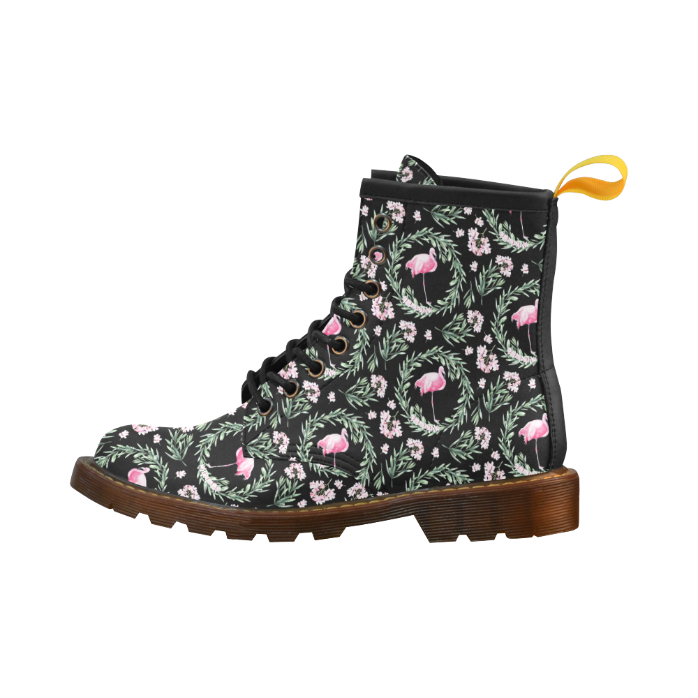 Tropical Flamingo Pattern III High Grade PU Leather Martin Boots For Men Model 402H