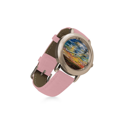 Sundown Women's Rose Gold Leather Strap Watch(Model 201)