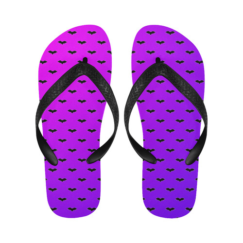 Tiny Bats Purple Flip Flops for Men/Women (Model 040)