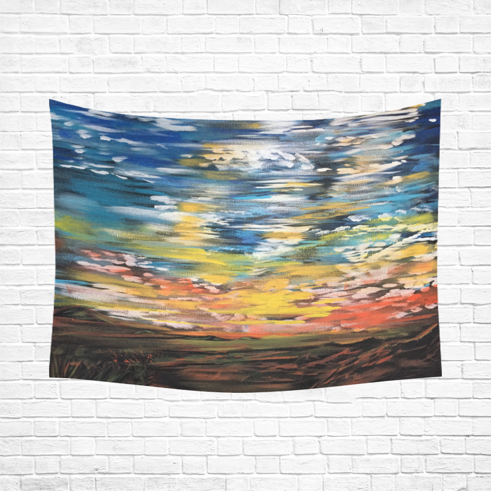 Sundown Cotton Linen Wall Tapestry 80"x 60"