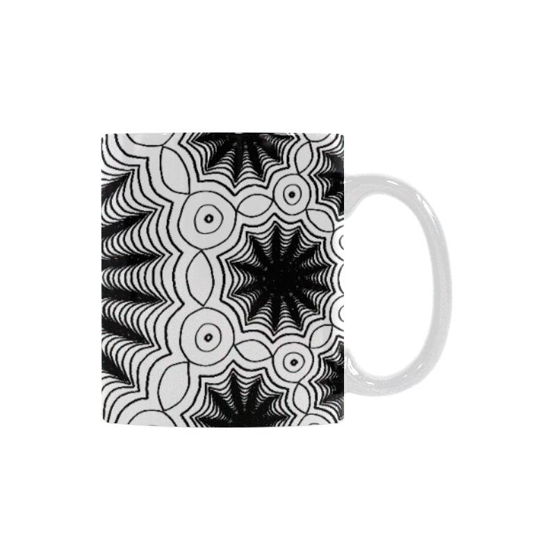 Black and white spiders lace pattern White Mug(11OZ)