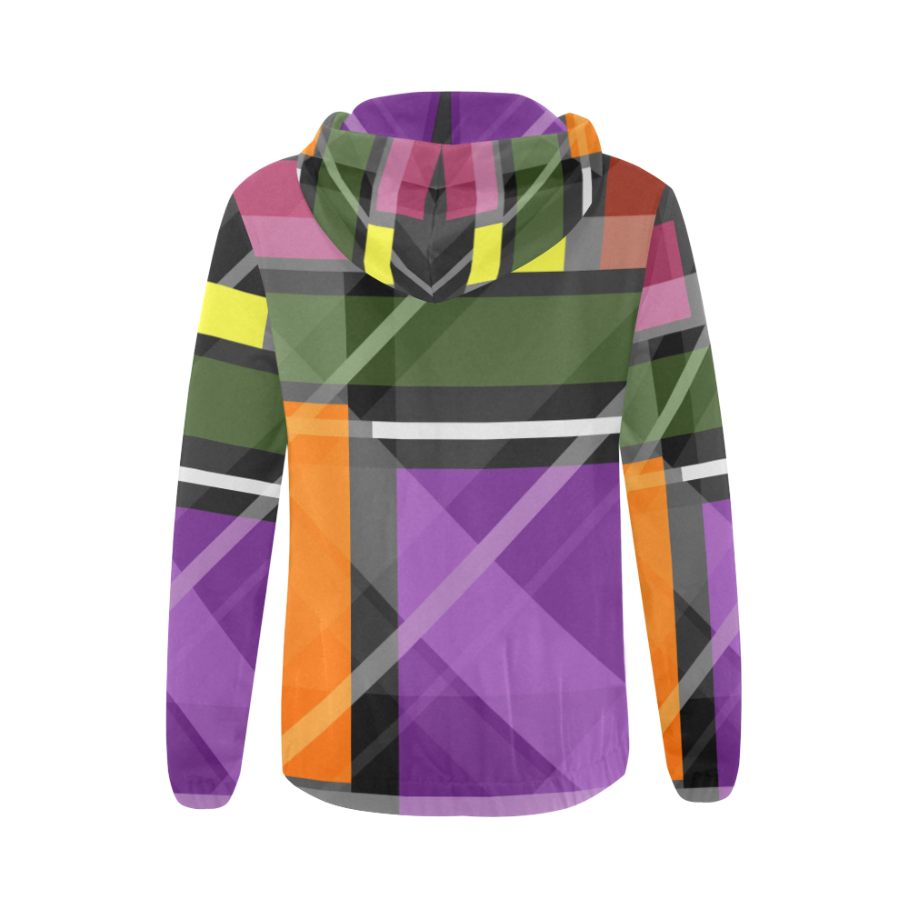 Crossing Shapes All Over Print Full Zip Hoodie for Women (Model H14)