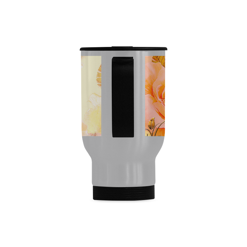Beautiful flowers in soft colors Travel Mug (Silver) (14 Oz)