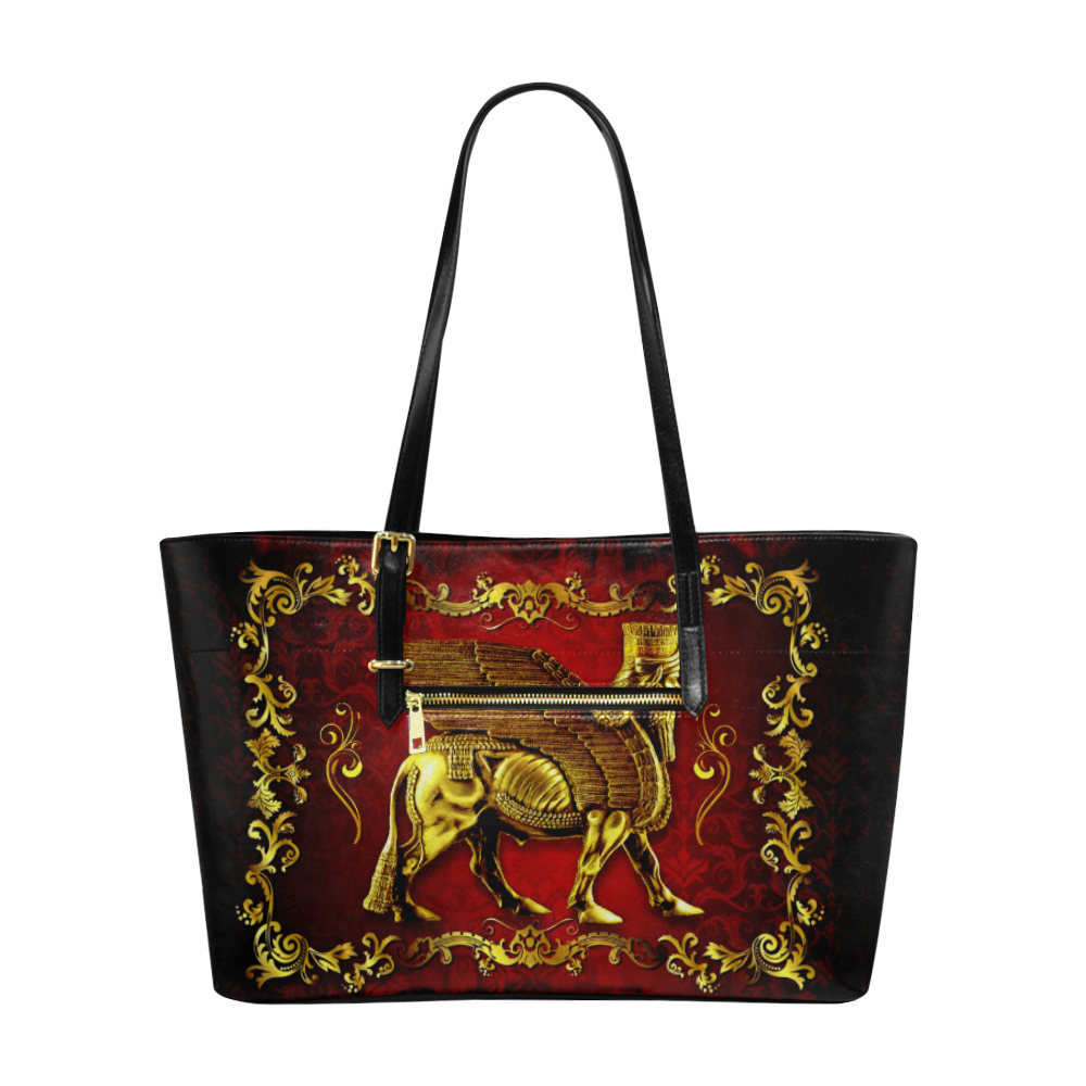 Golden Lamassu Tote Bag Euramerican Tote Bag/Large (Model 1656)