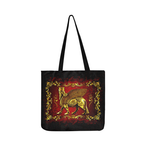 Red and Gold Lamassu Tote Bag Reusable Shopping Bag Model 1660 (Two sides)