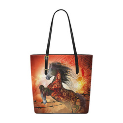 Awesome creepy horse with skulls Euramerican Tote Bag/Small (Model 1655)