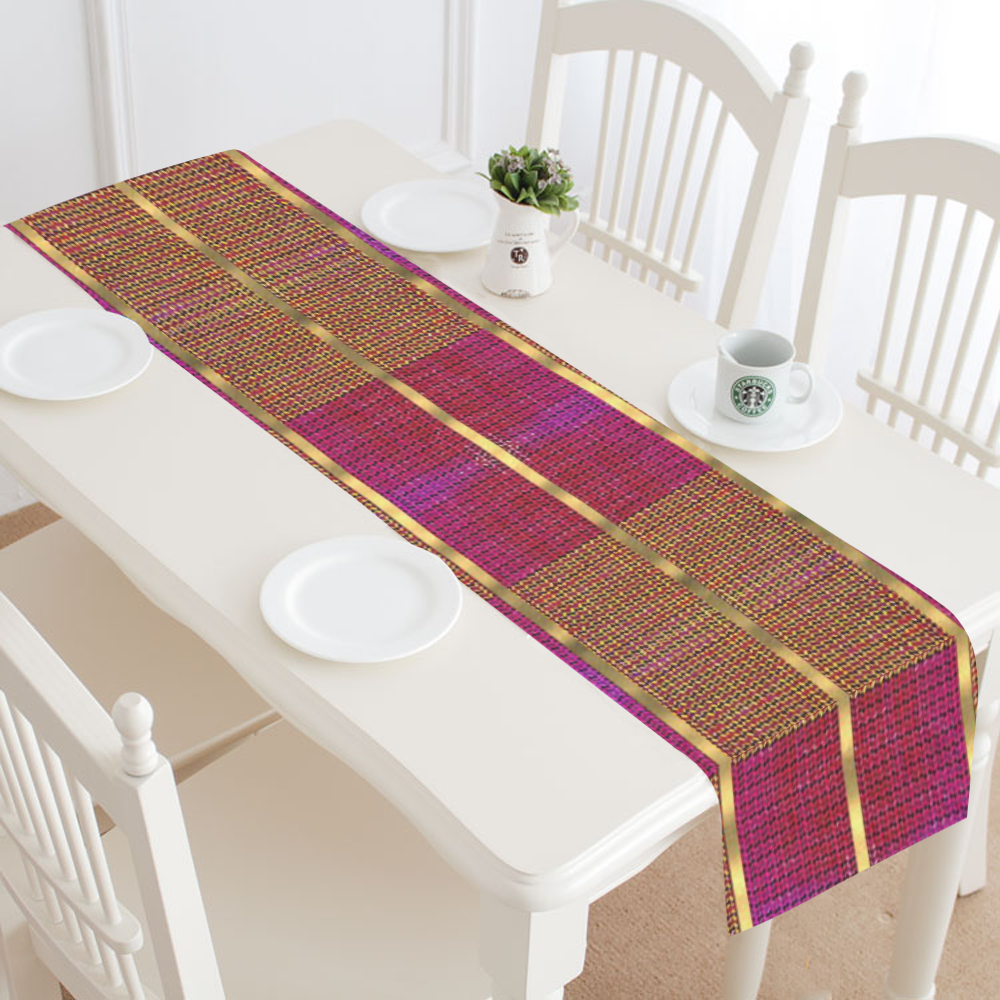 Royal Table Runner with golden stripes Table Runner 16x72 inch