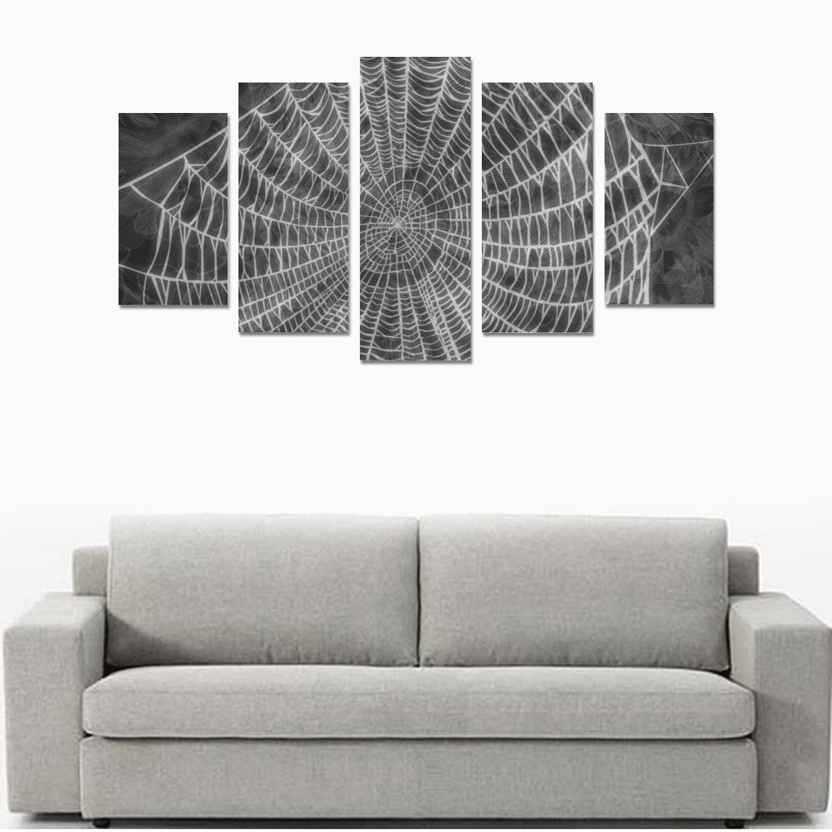Spiderweb Damask Gothic Art Canvas Print Sets A (No Frame)