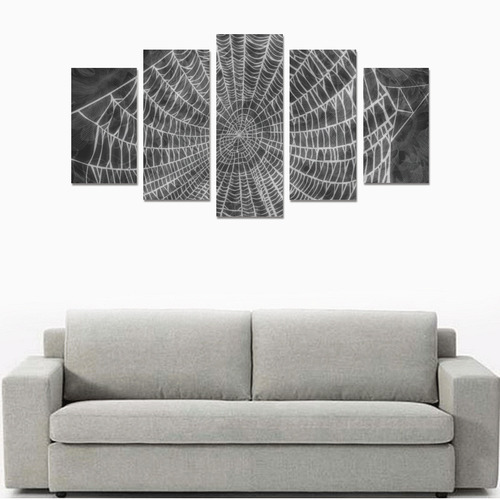Spiderweb Damask Gothic Art Canvas Print Sets A (No Frame)