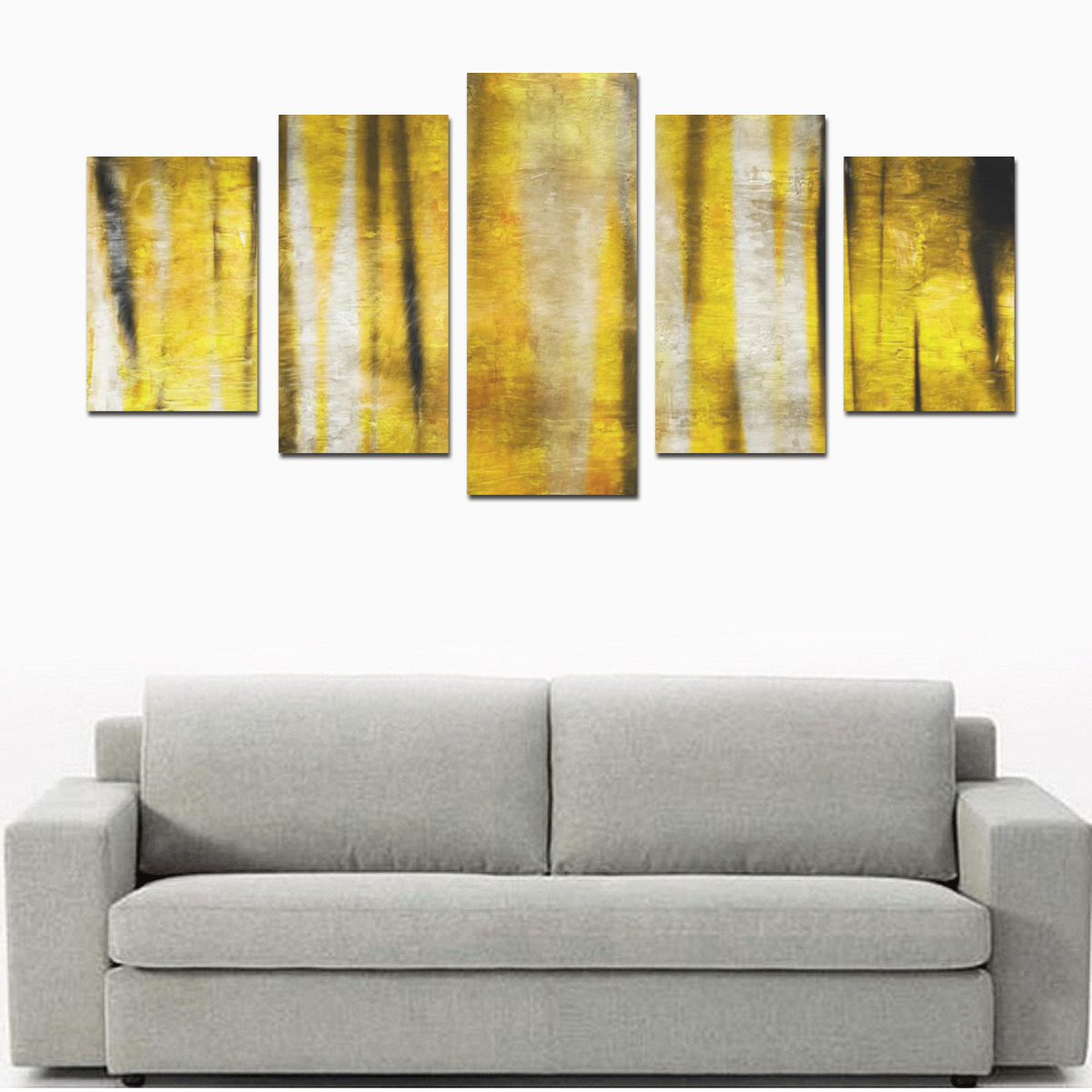 Gold and silver abstract decorative design Canvas Print Sets D (No Frame)