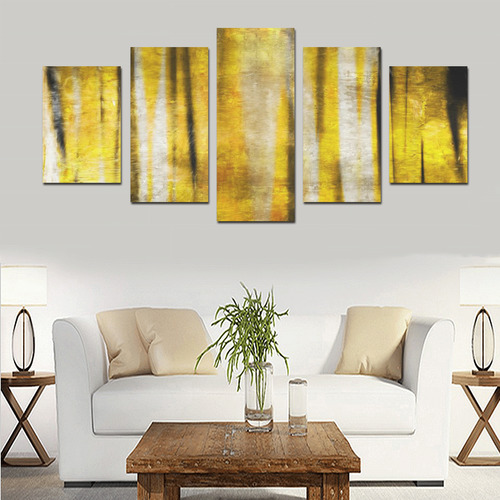 Gold and silver abstract decorative design Canvas Print Sets D (No Frame)