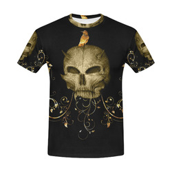 The golden skull All Over Print T-Shirt for Men (USA Size) (Model T40)
