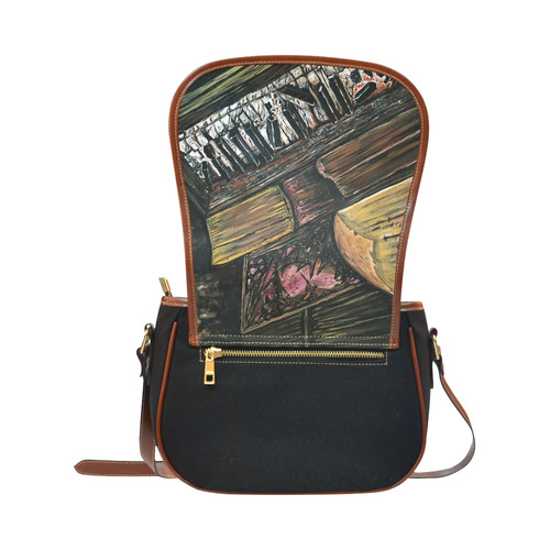 Broken Piano Saddle Bag/Small (Model 1649)(Flap Customization)