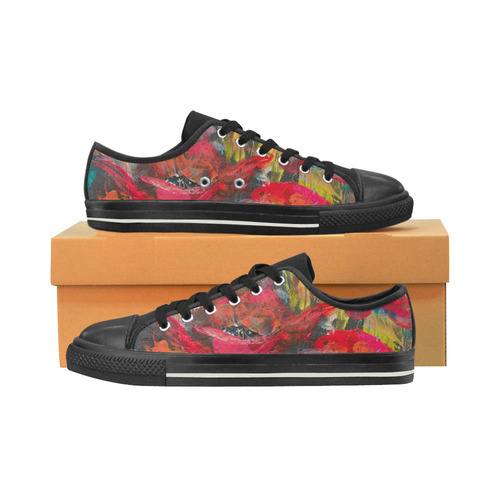 Swinging Poppies Women's Classic Canvas Shoes (Model 018)