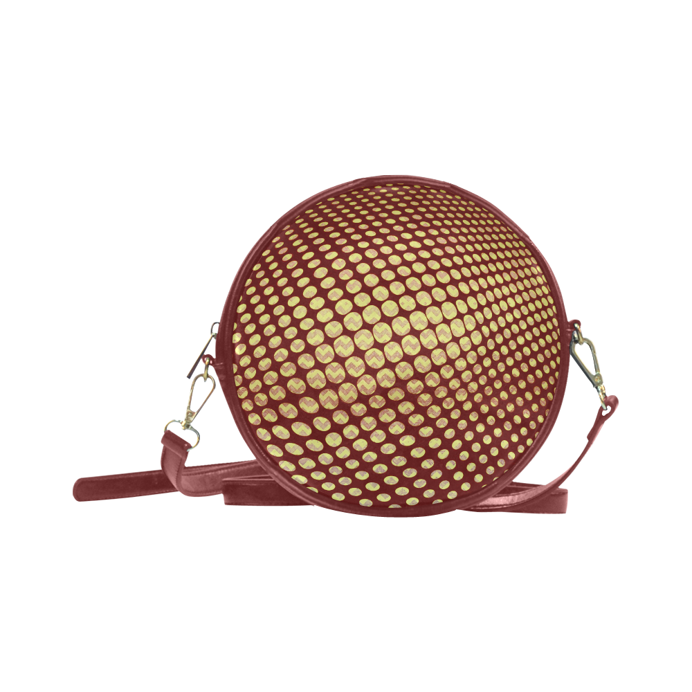Spheric golden diamonds Round Sling Bag (Model 1647)
