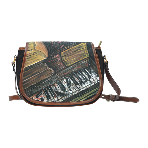 Broken Piano Saddle Bag/Small (Model 1649)(Flap Customization)