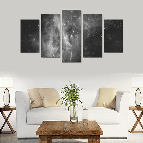 Gray Galaxy Goth Art Canvas Print Sets A (No Frame)