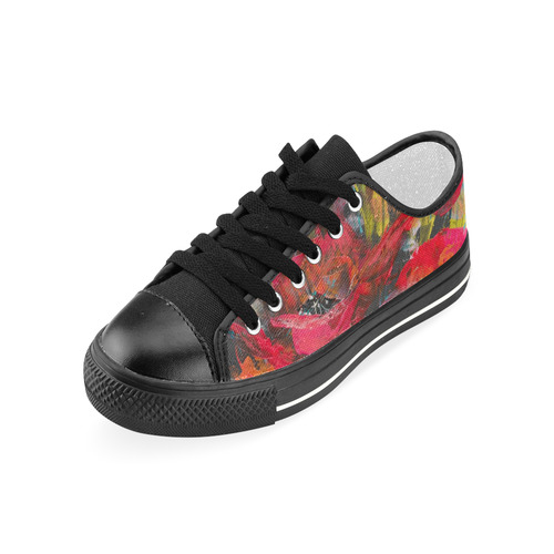 Swinging Poppies Women's Classic Canvas Shoes (Model 018)