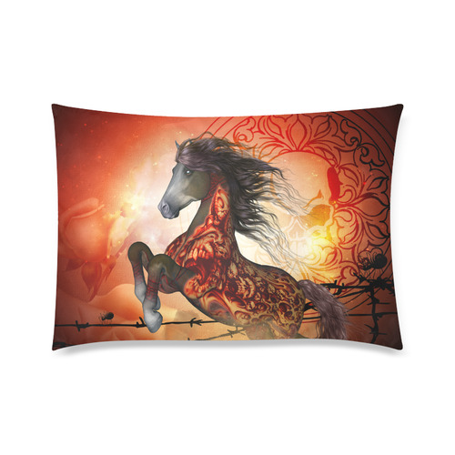 Awesome creepy horse with skulls Custom Zippered Pillow Case 20"x30" (one side)