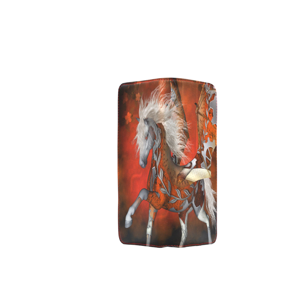 Awesome steampunk horse with wings Women's Clutch Wallet (Model 1637)