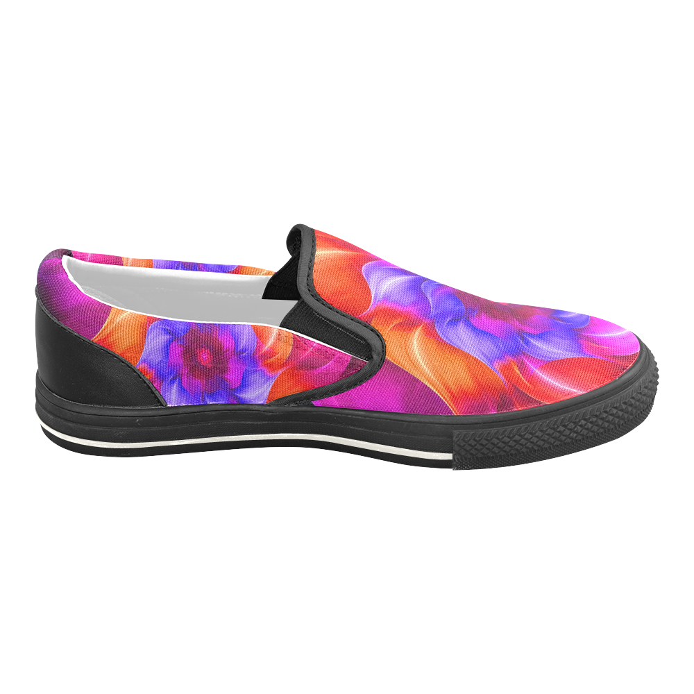 Popart Flower Slip-on Canvas Shoes for Kid (Model 019)