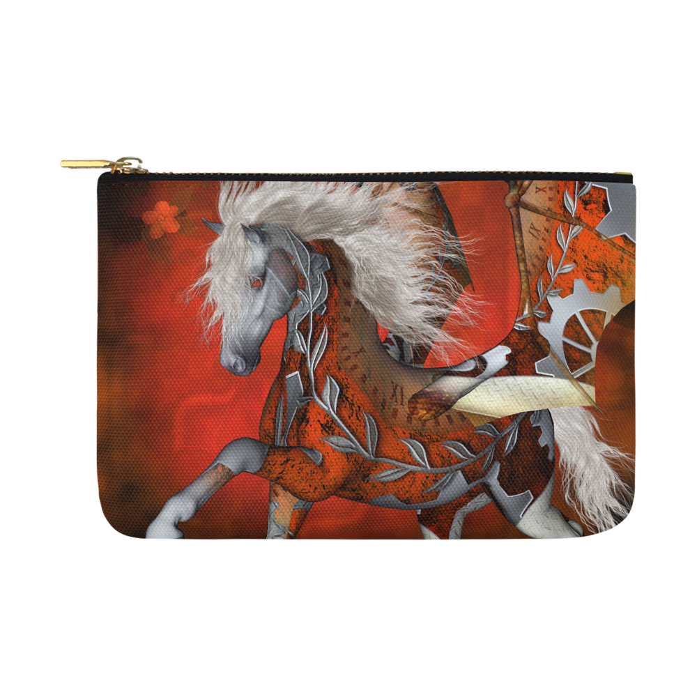 Awesome steampunk horse with wings Carry-All Pouch 12.5''x8.5''