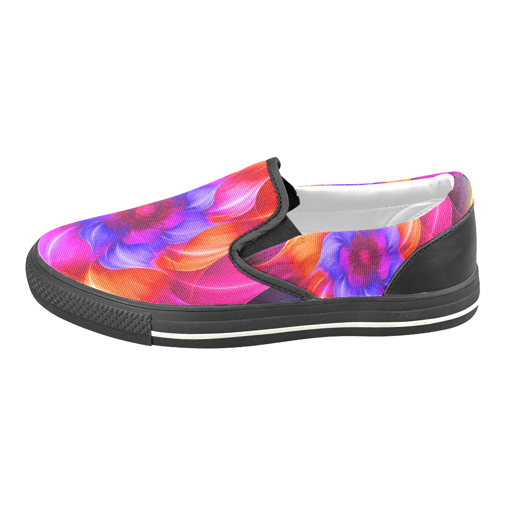 Popart Flower Slip-on Canvas Shoes for Kid (Model 019)