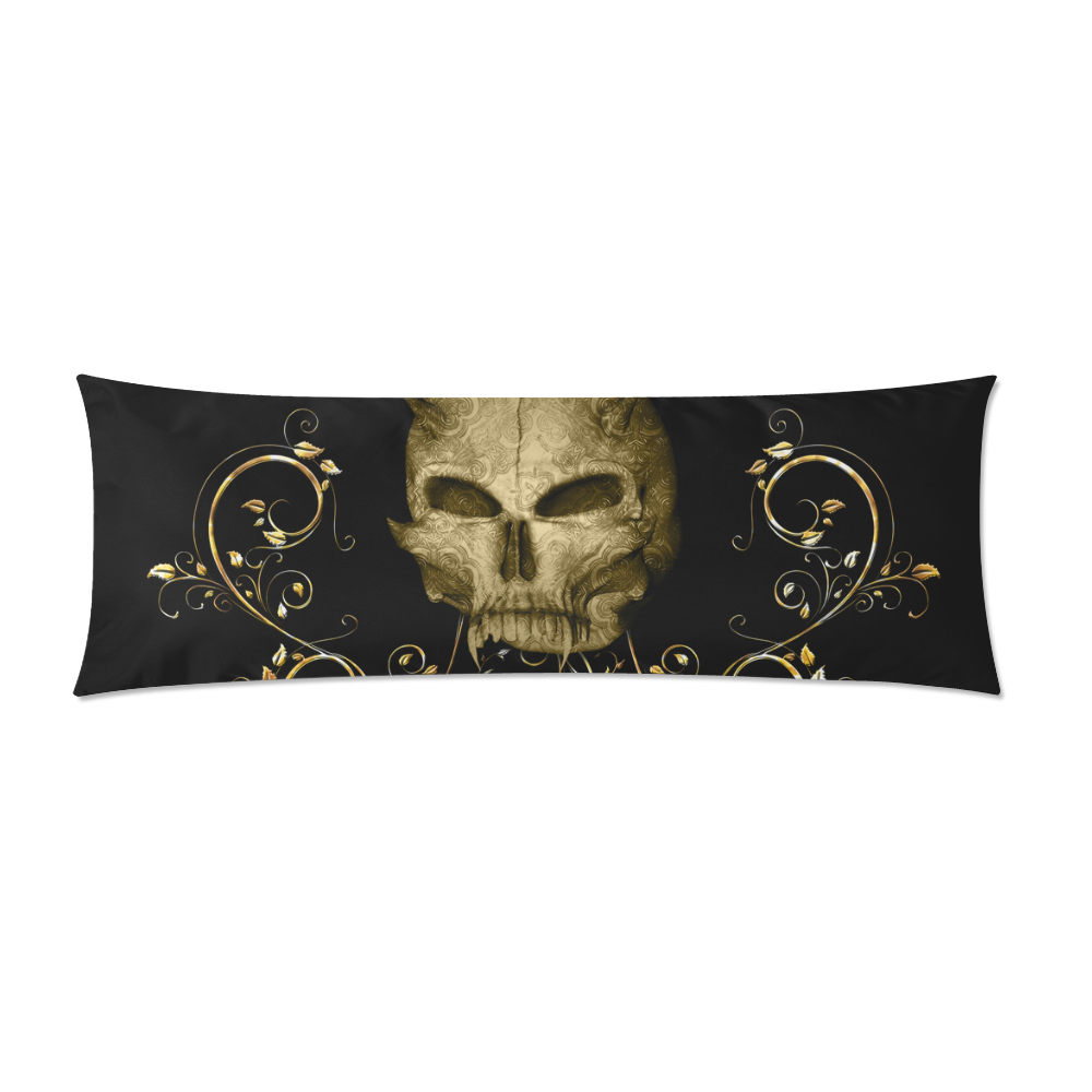 The golden skull Custom Zippered Pillow Case 21"x60"(Two Sides)