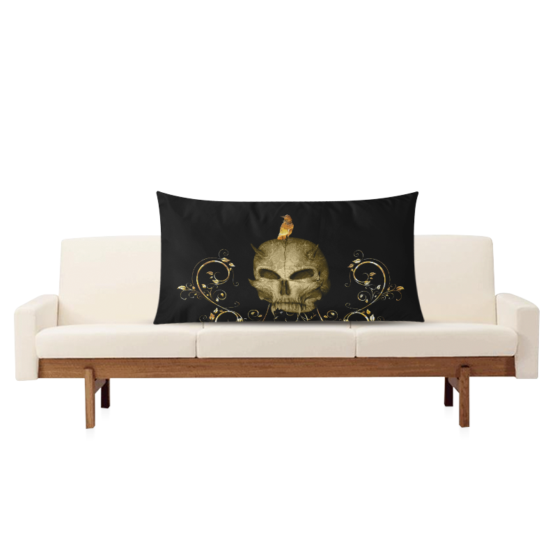 The golden skull Rectangle Pillow Case 20"x36"(Twin Sides)