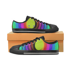 Psychodelic Spirale In Rainbow Colors Canvas Women's Shoes/Large Size (Model 018)