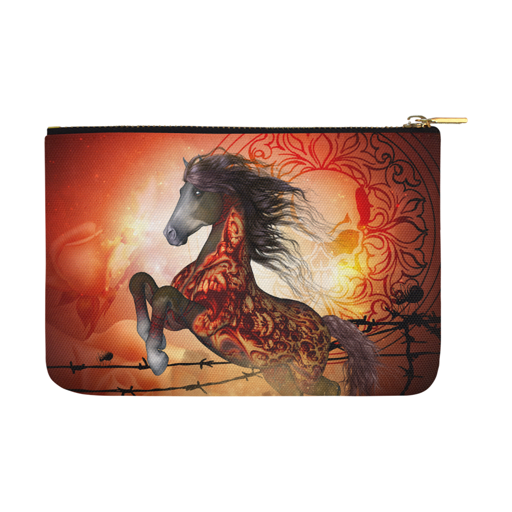 Awesome creepy horse with skulls Carry-All Pouch 12.5''x8.5''