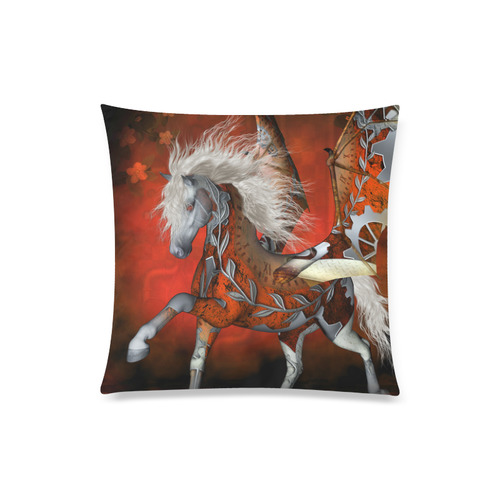 Awesome steampunk horse with wings Custom Zippered Pillow Case 20"x20"(Twin Sides)