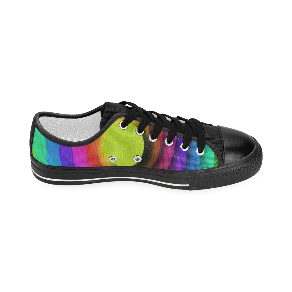 Psychodelic Spirale In Rainbow Colors Women's Classic Canvas Shoes (Model 018)