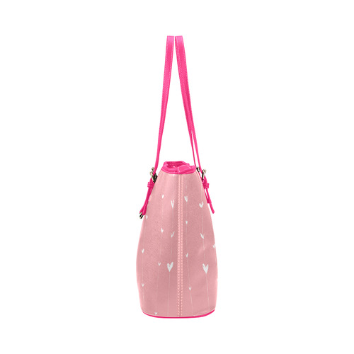 136 Hearts Leather Tote Bag/Small (Model 1651)