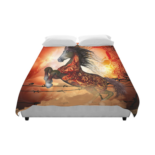 Awesome creepy horse with skulls Duvet Cover 86"x70" ( All-over-print)