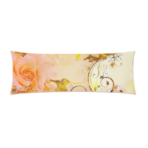 Beautiful flowers in soft colors Custom Zippered Pillow Case 21"x60"(Two Sides)