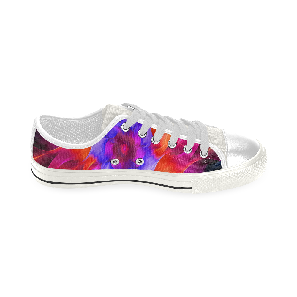 Popart Flower Low Top Canvas Shoes for Kid (Model 018)