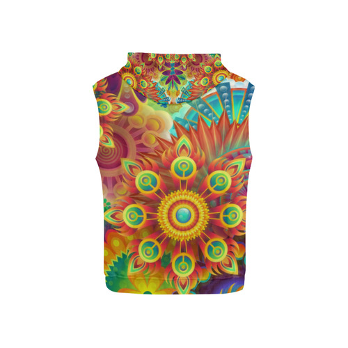 Psychedelic Mandalas All Over Print Sleeveless Hoodie for Kid (Model H15)