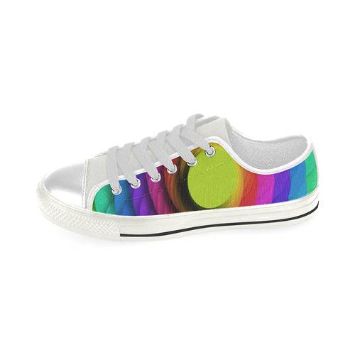 Psychodelic Spirale In Rainbow Colors Low Top Canvas Shoes for Kid (Model 018)