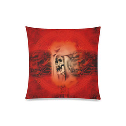 Creepy skulls on red background Custom Zippered Pillow Case 20"x20"(Twin Sides)