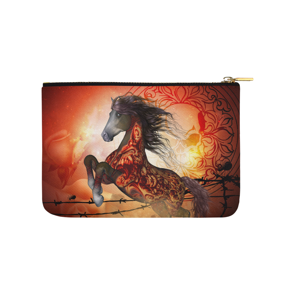 Awesome creepy horse with skulls Carry-All Pouch 9.5''x6''
