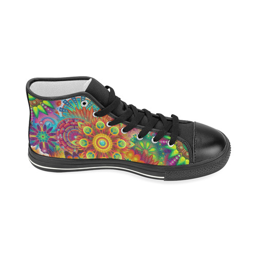 Psychedelic Mandalas Women's Classic High Top Canvas Shoes (Model 017)