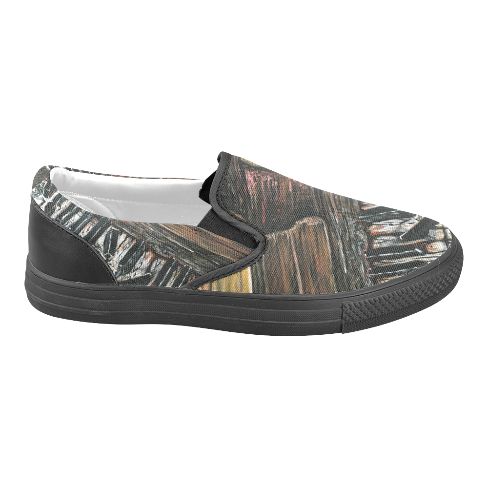 Broken Piano Women's Unusual Slip-on Canvas Shoes (Model 019)