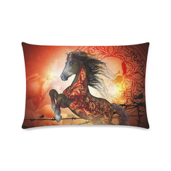 Awesome creepy horse with skulls Custom Zippered Pillow Case 16"x24"(Twin Sides)