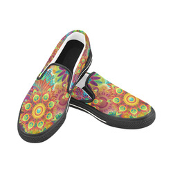 Psychedelic Mandalas Slip-on Canvas Shoes for Kid (Model 019)