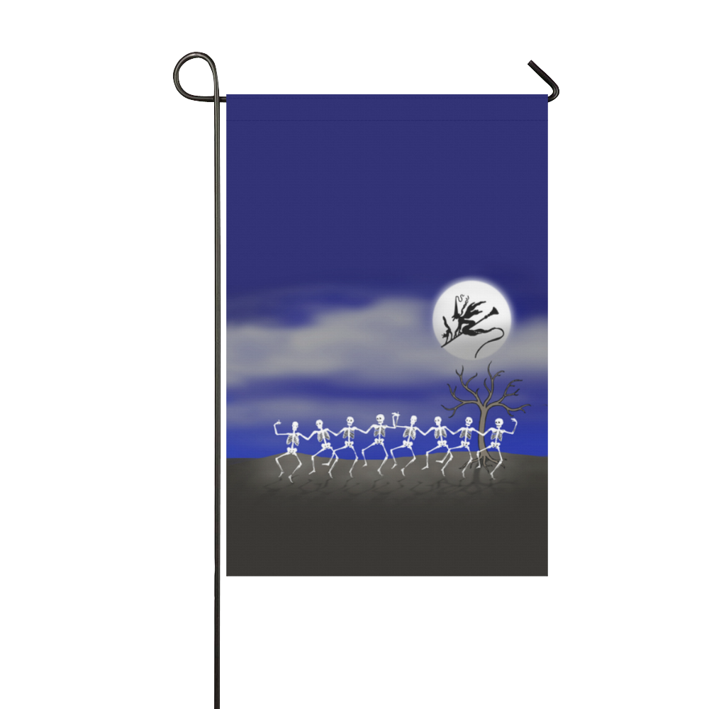 Halloween Party Dancing Skeletons Garden Flag 12‘’x18‘’（Without Flagpole）