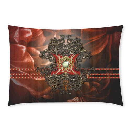 Red floral design Custom Rectangle Pillow Case 20x30 (One Side)