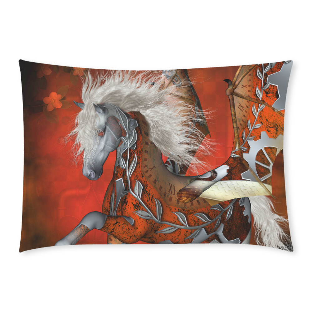 Awesome steampunk horse with wings Custom Rectangle Pillow Case 20x30 (One Side)
