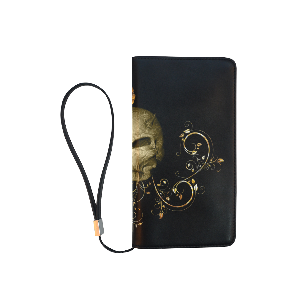 The golden skull Men's Clutch Purse （Model 1638）